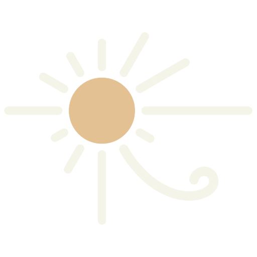 The logo of Mo's Experiences website, it combines the Eye of Horus with the Sun in a clean, modern symbol inspired by ancient Egyptian heritage. The Eye of Horus represents protection, wisdom, and guidance, while the Sun symbolizes life, energy, and new beginnings.